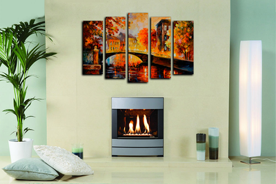 Модульная картина "Мостик через речку"