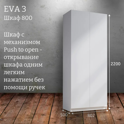 Шкаф распашной "Eva 3" (Ева) 800 комбинированный (Микс)