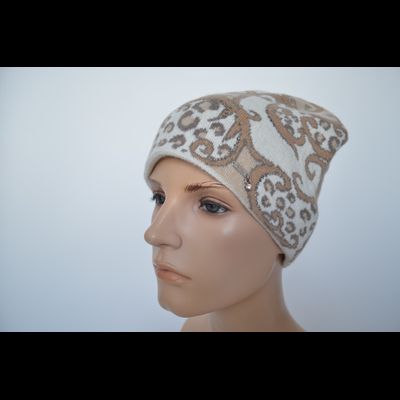 Vizio шапка 1686 CY бело коричневая