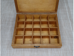Коробка 20 ячеек, для коллекции камней, цвет "Клен" (24*20*5 см, 800 г) №24323