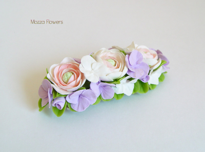 Заколка-автомат с нежной гортензией.