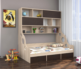 Кровать Дельта-21.02 с антресолью  (цвета в ассортименте) 1,2м