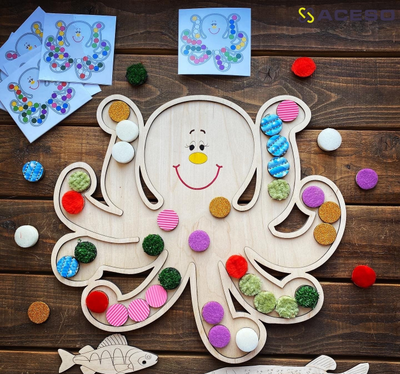 Тактильный осьминог с карточками