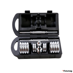 Гантели разборные DB-501, чугун/хромированная сталь, в чемодане, 2 шт, по 7,5 кг