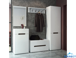 Прихожая "АМБРА" 1900*1900*420(белый/белый глянец)