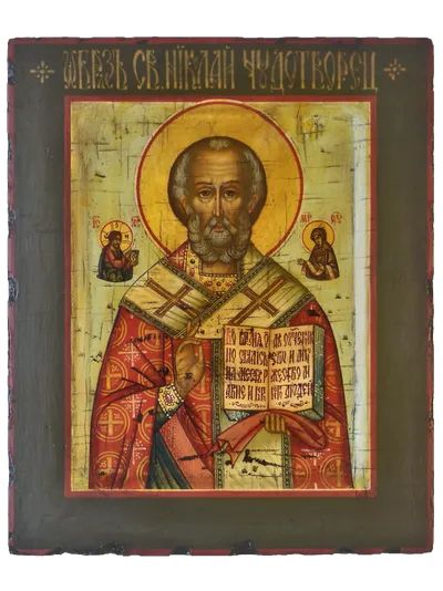 Николай Чудотворец. Рукописная икона