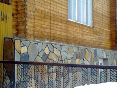 Укладка плитняка (сланец черный, Черный принц)