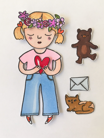 Набор штампов для скрапбукинга "Девочка-лето"