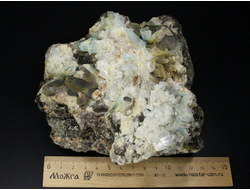 Берилл голубой (Аквамарин), Топаз, Кварц дымчатый, Забайкальский край,Шерловогорское месторождение (150*115*82 мм, 1798 г) №25263