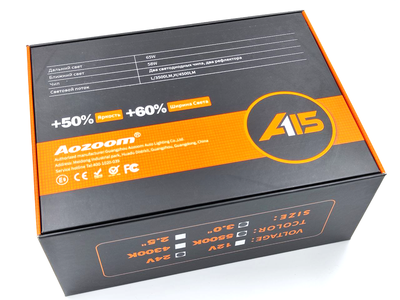 Билед модули Aozoom A15 24 вольта, 3.0 дюйма, 2 чипа, 5500K, 24V, 58W/65W, крепление 3R и съемное гаечное (комплект, 2шт)