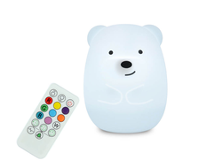 Ночник силиконовый МИШКА на аккумуляторе с  пультом