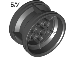 ! Б/У - Wheel 43.2mm D. x 26mm Technic Racing Small, 6 Pin Holes, Black (56908 / 4644088 / 6078892 / 6276858) - Б/У