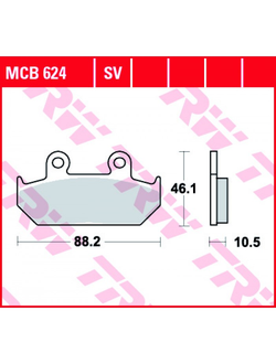 Тормозные колодки TRW MCB624 для Honda (Organic Allround)