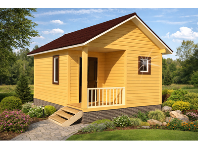 Д-02 ДАЧНЫЙ ДОМ ИЗ БРУСА: ГАБАРИТНЫЕ РАЗМЕРЫ: (6Х4М), ОБЩАЯ ПЛОЩАДЬ: 24М²