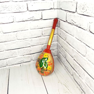 Деревянная столовая ложка Хохлома новая 190*60 мм золотой фон