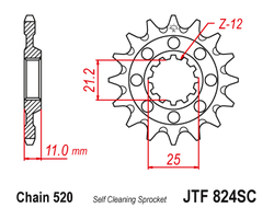 Звезда ведущая JT JTF824.13SC (JTF824-13SC) (F824-13SC)