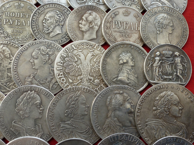 Полная коллекция царских рублей - 130 штук! Копии высшего качества!
