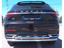 Защита заднего бампера двойная d60/42 для Haval F7 (2019-2022)
