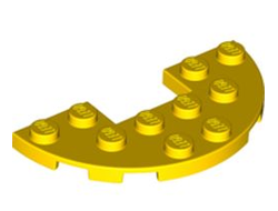 Plate, Round Half 3 x 6 with 1 x 2 Cutout, Yellow (18646 / 6257060)