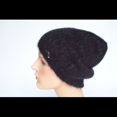 Черная мохеровая шапка женская Vizio Италия 9020 CYO фото