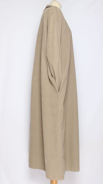 Платье Бохо вельветовое "СТОЙКА ЗАЩИП" бежевое  до р.54