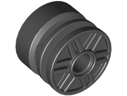 Wheel 18mm D. x 14mm with Pin Hole, Fake Bolts and Shallow Spokes, Black (55981 / 4500394 / 6056825 / 6109682)