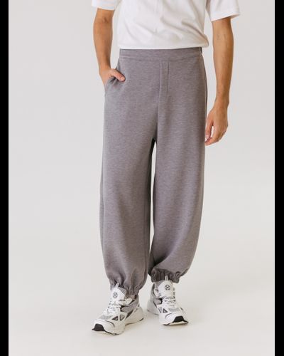 Брюки мужские свободные из вискозы  (серый меланж)