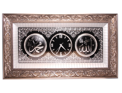 Мусульманская картина-часы с надписью "Аллах" и "Мухаммад" 45х84 см купить