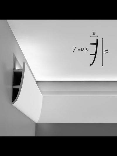 Потолочный карниз для скрытого освещения с гладким профилем Orac Decor Коллекция Ulf Moritz C374