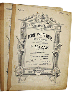 Mazas F. Douze petits duos pour deux violons. Op.38, Cah.I. В 2-х  парт.