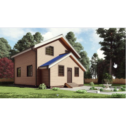 Двухэтажный каркасный дом с тремя спальнями 86м² (SK85)