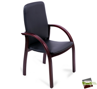 Стул Джуно new LUX (орех темный), кож.зам (черный)