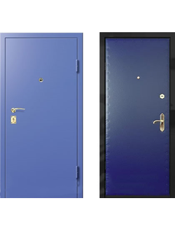 Железная дверь с порошковым напыление и отделкой из винилискожи. Модель ДК28