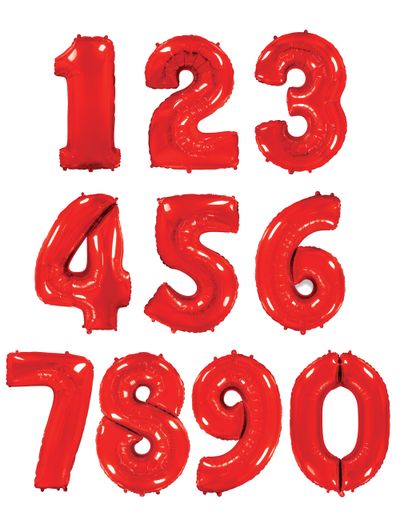 Фольгированная цифра-Красная