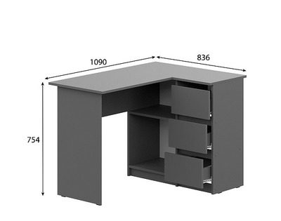 Денвер стол угловой Графит серый