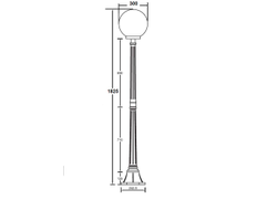 Садово-парковые светильники шар GLOBO L (на опоре h-177см)