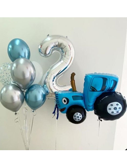 Сет "Синий трактор" (8 шариков + 1 цифра)