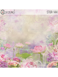 Фотофон на холсте «Розовые пионы»