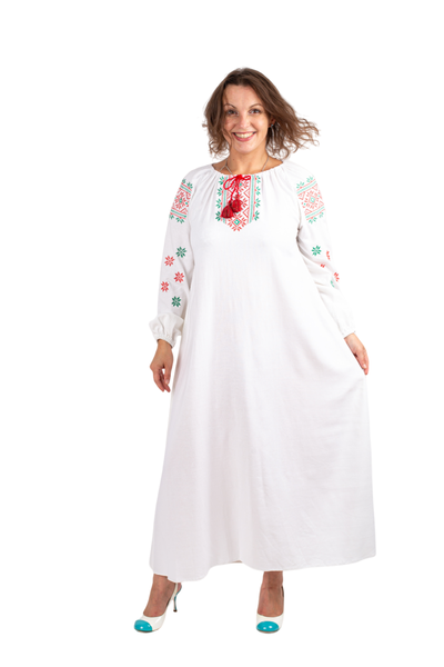 Платье "купальский узор" двухцветка