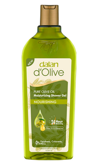 DALAN Гель для душа d'Olive, Питательный, с маслом оливы и глицерином, 400 мл.