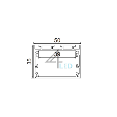 Алюминиевый профиль 4L-5035-2.5m-S ANOD+OPAL