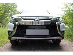 Защита радиатора Mitsubishi Outlander III 2015-2018 (4 части) chrome