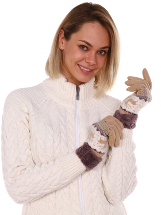 Перчатки олени беж