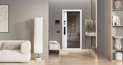 Стальная дверь   Санторини с зеркалом (биометрический замок).