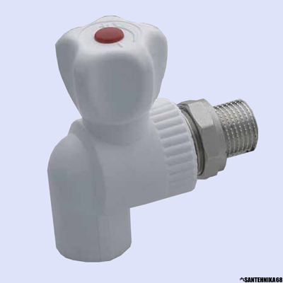 Шаровой кран PP-R для радиатора угловой Pro-Aqua 20пп-1/2 25пп-3/4