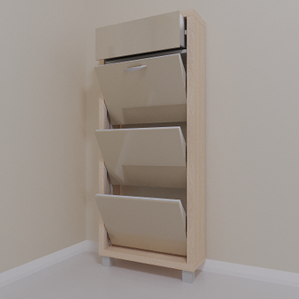 Обувница Айрон-3 Плюс (фасад стекло Капучино)