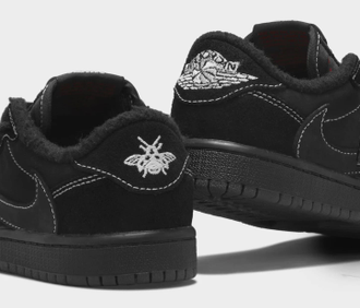Nike Air Jordan 1 Low Travis Scott Black Phantom (Экозамша) сзади