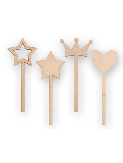 Топпер Украшение для торта "Праздничный набор" фанера 0.3 см