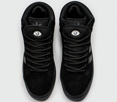 Adidas Campus With Fur Triple Black с мехом
