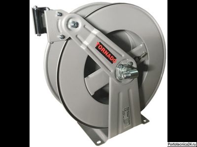 Инерционный барабан нержавейка для шланга. 15 м 1/2"(кр.)
